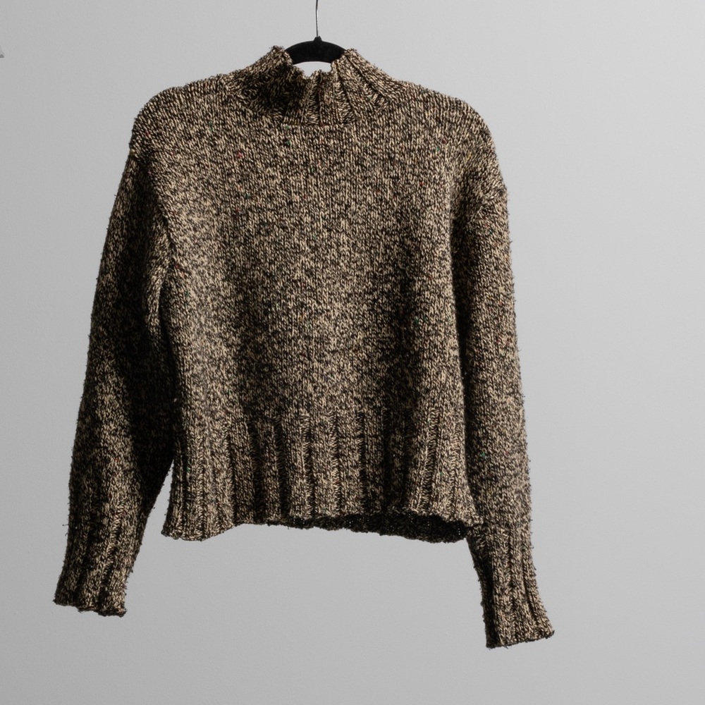 Marled Knit Turtleneck Sweater